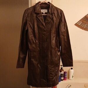 NEW! Wilsons Leather‎ Dark Brown Long Jacket. Sz.L